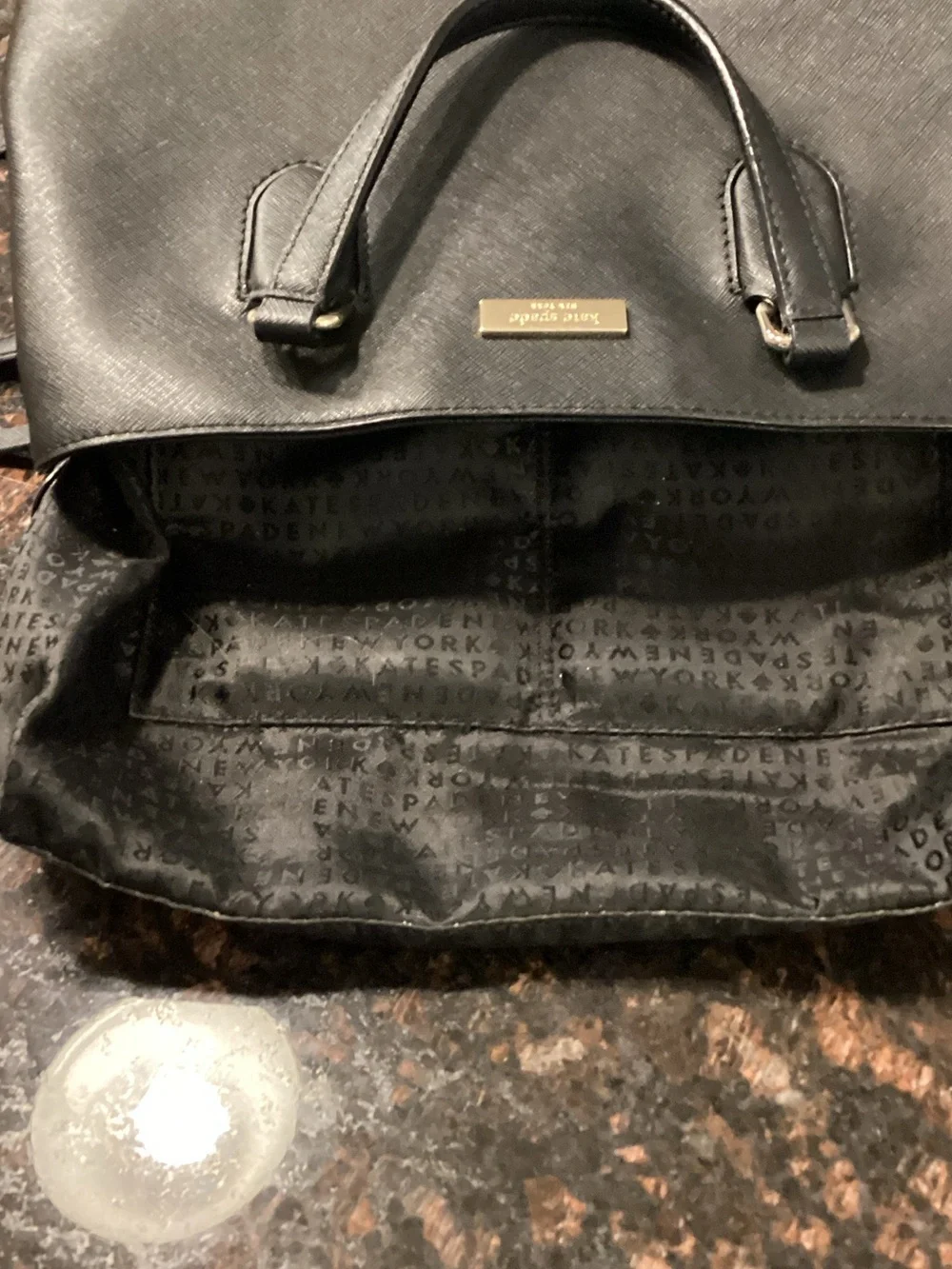 kate spade Black Saffiano Leather Top-Handle Tote